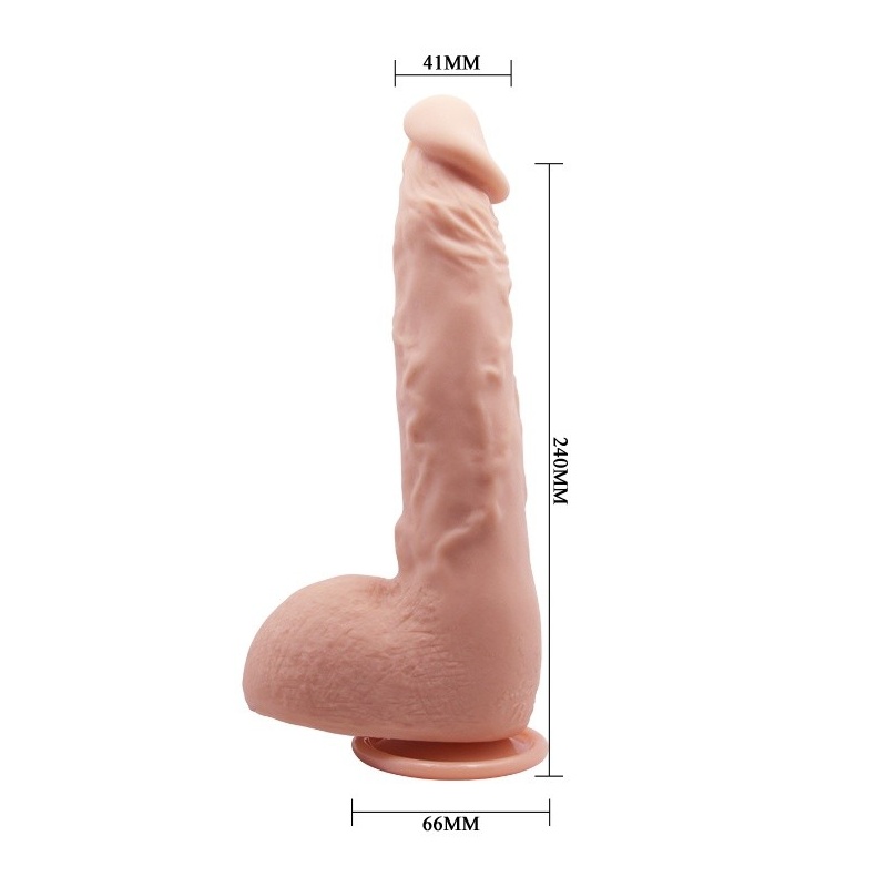 Dildo JASON 24,9 cm z zakrzywionym trzonem i przyssawką - 11