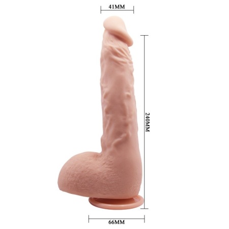 Dildo JASON 24,9 cm z zakrzywionym trzonem i przyssawką - 11