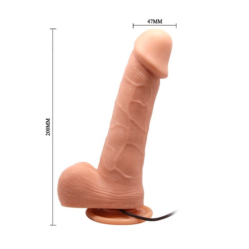 Dong wibracyjny Barbara Ken z rotacją i przyssawką, 19,8 cm - 7