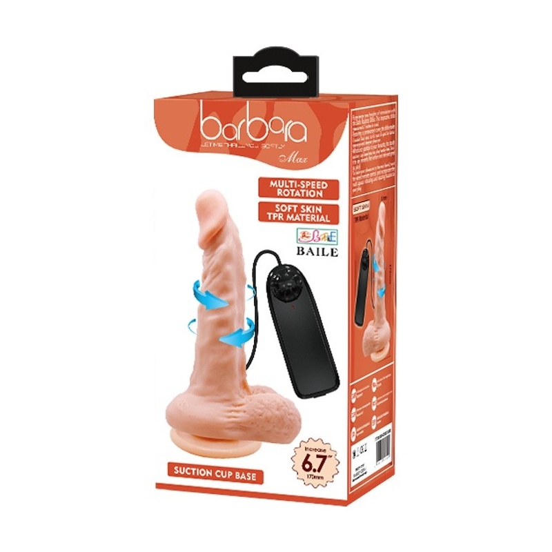Wibrator obrotowy Barbara Max z przyssawką, 18 cm - 7