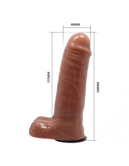 Wibrujący Strapon Ultra Passionate Harness Realdeal Penis 6.2'' Brown - Strap-ony, dilda na pasku z wibracją - 6