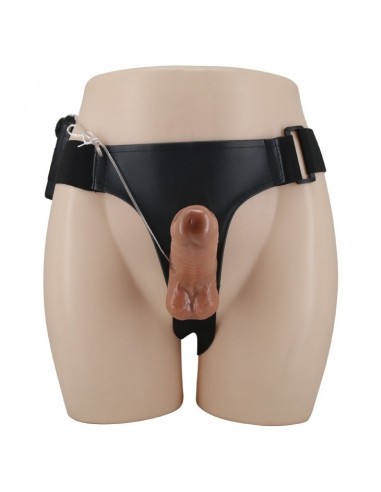 Wibrujący Strapon Ultra Passionate Harness Realdeal Penis 6.2'' Brown - Strap-ony, dilda na pasku z wibracją - 13