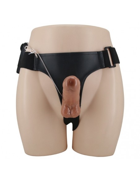 Wibrujący Strapon Ultra Passionate Harness Realdeal Penis 6.2'' Brown - Strap-ony, dilda na pasku z wibracją - 13