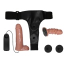 Dildo na pasku Ultra Passionate podwójne z wibracją, 16 cm - 2