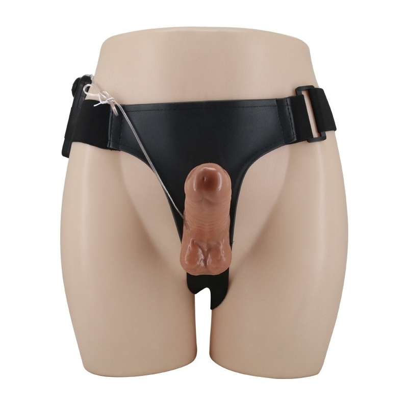 Dildo na pasku Ultra Passionate podwójne z wibracją, 16 cm - 3