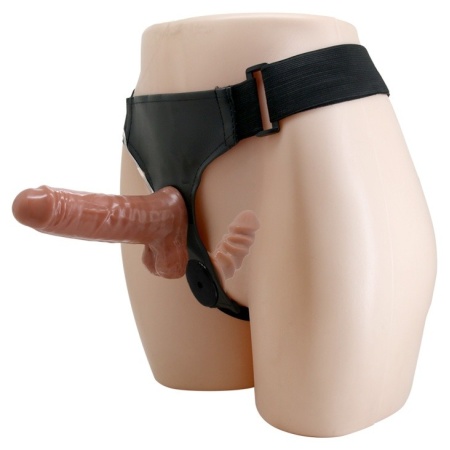 Dildo na pasku Ultra Passionate podwójne z wibracją, 16 cm - 4