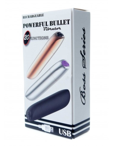 Wibrator mini Rechargeable Powerful Bullet Vibrator USB 20 Functions - Matt Black - Wibratory Mini - 9
