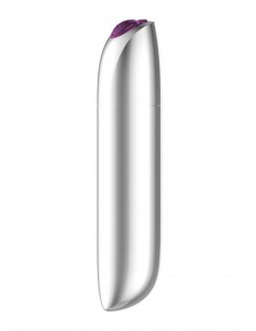 Wibrator mini Rechargeable Powerful Bullet Vibrator USB 20 Functions - Silver - Wibratory Mini - 1 2