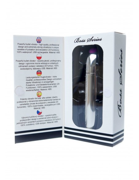Wibrator mini Rechargeable Powerful Bullet Vibrator USB 20 Functions - Silver - Wibratory Mini - 6