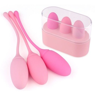 Kulki gejszy progresywne Training Pleasure – silikonowe, różowe, średnica 2,5 cm - 1