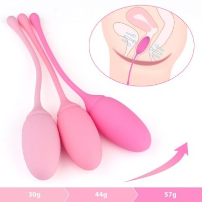 Kulki gejszy progresywne Training Pleasure – silikonowe, różowe, średnica 2,5 cm - 1 2