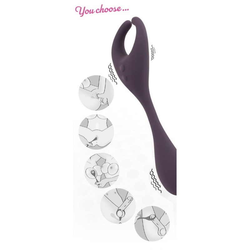 Wibrator dla par Couples Choice CC RC Couple's Vibr podwójny, ultra elastyczny, 18,5 cm - 6