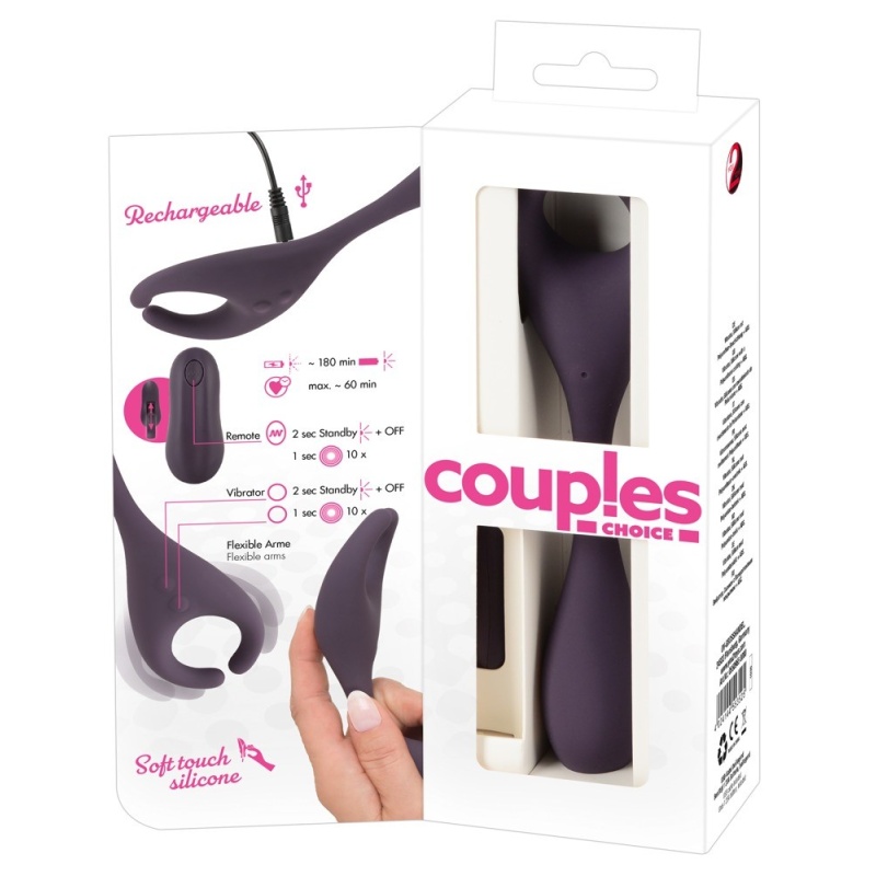 Wibrator dla par Couples Choice CC RC Couple's Vibr podwójny, ultra elastyczny, 18,5 cm - 7
