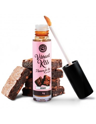 Błyszczyk do seksu oralnego LIP GLOSS VIBRANT KISS BROWNIE - Lubrykanty do seksu oralnego - 1