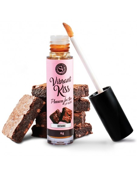 Błyszczyk do seksu oralnego LIP GLOSS VIBRANT KISS BROWNIE - Lubrykanty do seksu oralnego - 1