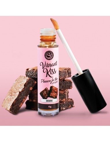 Błyszczyk do seksu oralnego LIP GLOSS VIBRANT KISS BROWNIE - Lubrykanty do seksu oralnego - 4