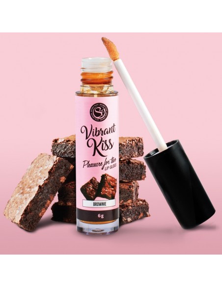Błyszczyk do seksu oralnego LIP GLOSS VIBRANT KISS BROWNIE - Lubrykanty do seksu oralnego - 4