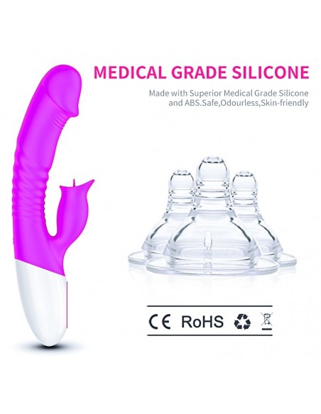 Wibrator Króliczek z Języczkiem i Funkcją Grzania - Wibratory Króliczki - 3