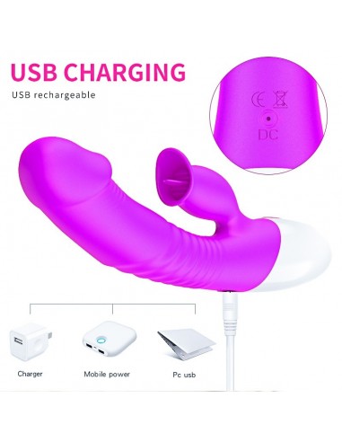 Wibrator Króliczek z Języczkiem i Funkcją Grzania - Wibratory Króliczki - 7