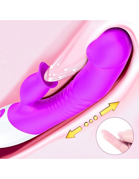 Wibrator Króliczek z Języczkiem i Funkcją Grzania - Wibratory Króliczki - 8