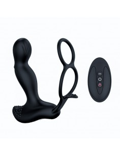Masażer Prostaty z Pilotem i Podwójnym Pierścieniem 7 Funkcji + Grzanie - Masażery i stymulatory prostaty - 1
