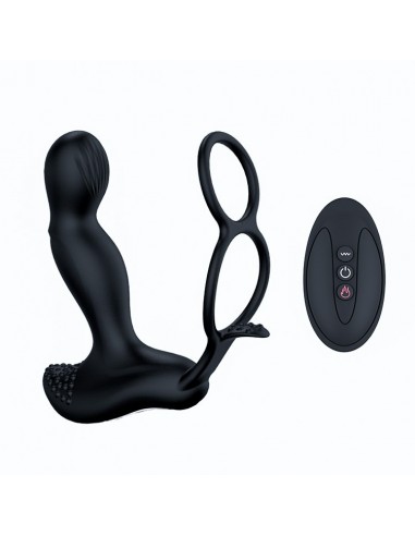 Masażer Prostaty z Pilotem i Podwójnym Pierścieniem 7 Funkcji + Grzanie - Masażery i stymulatory prostaty - 1