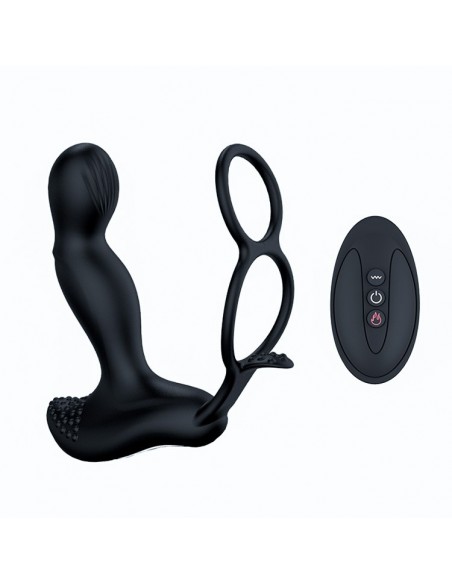 Masażer Prostaty z Pilotem i Podwójnym Pierścieniem 7 Funkcji + Grzanie - Masażery i stymulatory prostaty - 1