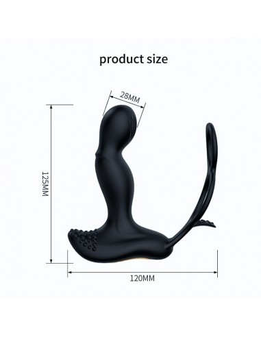 Masażer Prostaty z Pilotem i Podwójnym Pierścieniem 7 Funkcji + Grzanie - Masażery i stymulatory prostaty - 5