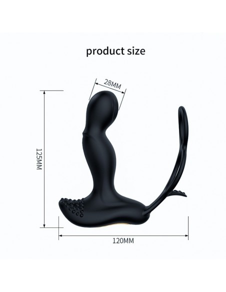 Masażer Prostaty z Pilotem i Podwójnym Pierścieniem 7 Funkcji + Grzanie - Masażery i stymulatory prostaty - 5