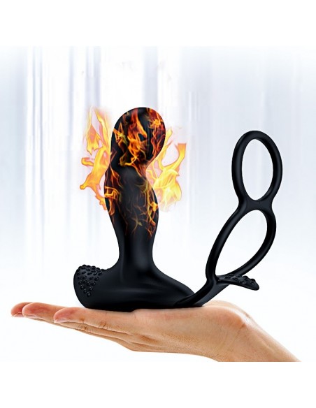 Masażer Prostaty z Pilotem i Podwójnym Pierścieniem 7 Funkcji + Grzanie - Masażery i stymulatory prostaty - 6