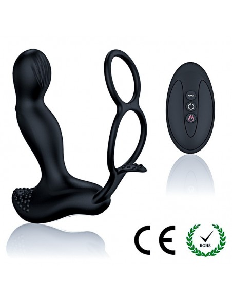 Masażer Prostaty z Pilotem i Podwójnym Pierścieniem 7 Funkcji + Grzanie - Masażery i stymulatory prostaty - 8
