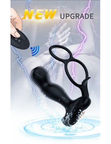 Masażer Prostaty z Pilotem i Podwójnym Pierścieniem 7 Funkcji + Grzanie - Masażery i stymulatory prostaty - 11