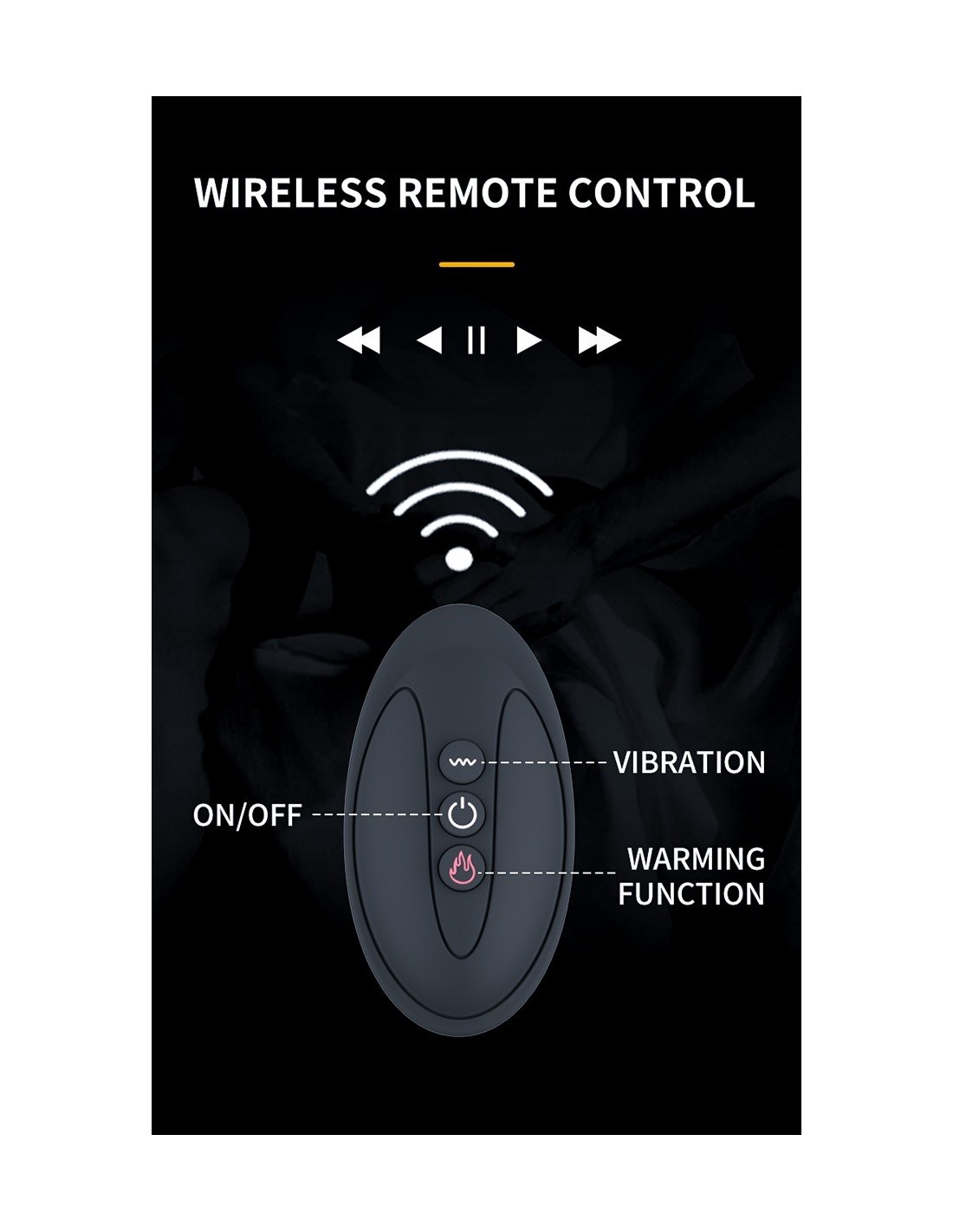 Masażer Prostaty z Pilotem i Podwójnym Pierścieniem 7 Funkcji + Grzanie - pilot