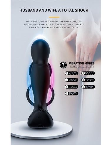 Masażer Prostaty z Pilotem i Podwójnym Pierścieniem 7 Funkcji + Grzanie - Masażery i stymulatory prostaty - 14