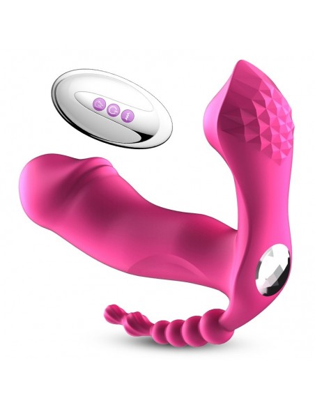 Stymulator dla Par z Pilotem - 7 Funkcji Ssących, Grzanie, Wibracje + Kulki analne - WIBRATORY DLA PAR - 1