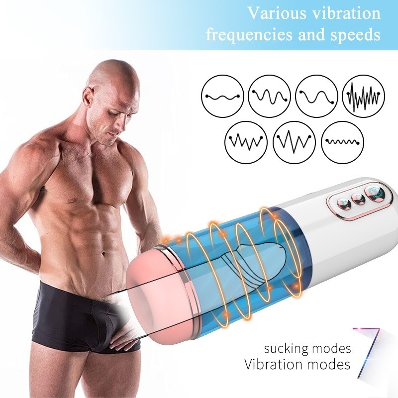 Masturbator wibracyjny Vibration 7 z funkcją ssącą i ręczną regulacją: 7 trybów wibracji, 7 trybów ssania, akumulator USB - 4