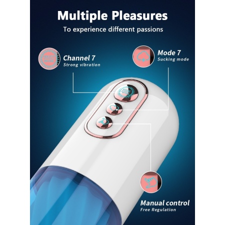 Masturbator wibracyjny Vibration 7 z funkcją ssącą i ręczną regulacją: 7 trybów wibracji, 7 trybów ssania, akumulator USB - 11