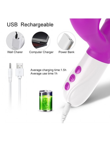 Wibrator Króliczek z Funkcjami Grzania, Ssania i Ruchem Góra/Dół - Wibratory Króliczki - 11