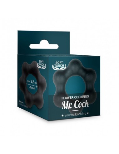 Pierścień na Penisa na penisa Mr.Cock Flower Silicone Cockring black - Pierścienie erekcyjne niewibrujące - 2