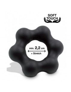 Pierścień na Penisa na penisa Mr.Cock Flower Silicone Cockring black - Pierścienie erekcyjne niewibrujące - 1