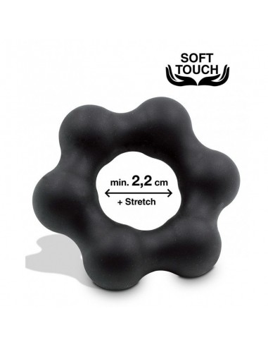 Pierścień na Penisa na penisa Mr.Cock Flower Silicone Cockring black - Pierścienie erekcyjne niewibrujące - 1