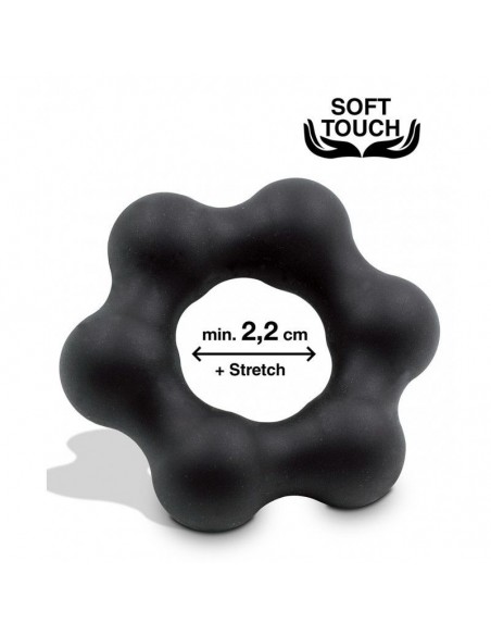 Pierścień na Penisa na penisa Mr.Cock Flower Silicone Cockring black - Pierścienie erekcyjne niewibrujące - 1