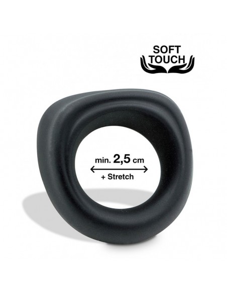 Pierścień na Penisa na penisa Mr.Cock Trapeze Silicone Cockring black - Pierścienie erekcyjne niewibrujące - 1