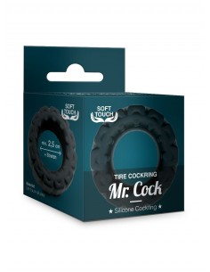 Pierścień na Penisa na penisa Mr.Cock Tire Silicone Cockring black - Pierścienie erekcyjne niewibrujące - 1 2