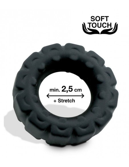 Pierścień na Penisa na penisa Mr.Cock Tire Silicone Cockring black - Pierścienie erekcyjne niewibrujące - 1
