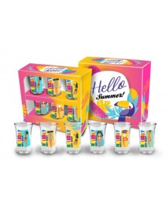 HELLO SUMMER - zestaw 6 kieliszków Junior 35 ml - Śmieszne gadżety, prezenty - 1