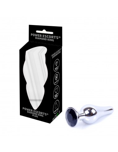 Korek analny butt plug small black stone - Korki analne stalowe - 1