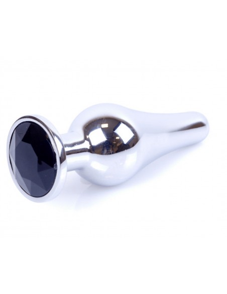 Korek analny butt plug small black stone - Korki analne stalowe - 4