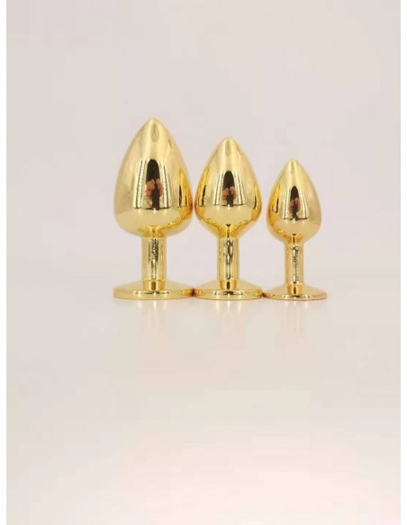 Zestaw korków analnych Diamond king 3 pink stone - Korki analne stalowe - 3