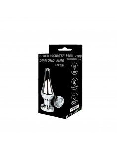 Korek analny butt plug large white stone - Korki analne stalowe - 1 2